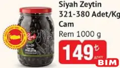 REM SİYAH ZEYTİN 1000 G fiyat ve kampanya bilgisi